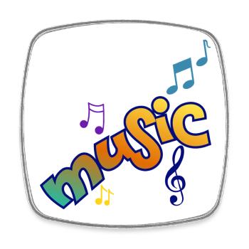 Musik und Noten - Viereckiger Kühlschrankmagnet - Weiß - Vorne