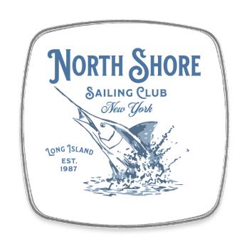 North Shore Segelclub New York - Viereckiger Kühlschrankmagnet - Weiß - Vorne