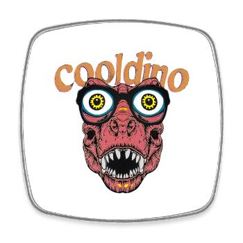 Cool Dino with Glasses - Square fridge magnet - white - Front