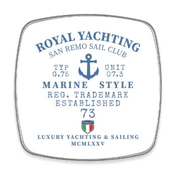 Emblem Yacht Marine Anker - Viereckiger Kühlschrankmagnet - Weiß - Vorne