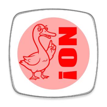 DRÔLE D’OIE PROFESSEUR NON - Magnet carré - blanc - Devant