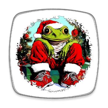 Frogs Christmas - Square fridge magnet - white - Front