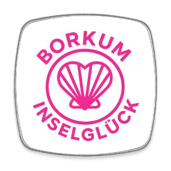 Herzmuschel Borkum Inselglück - Viereckiger Kühlschrankmagnet - Weiß - Vorne