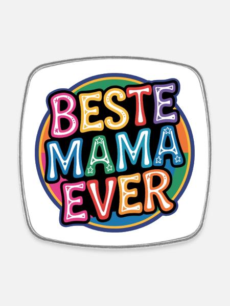 Beste Mama Ever Sticker - Viereckiger Kühlschrankmagnet - Weiß