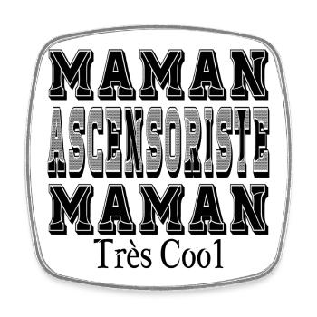 Aufzugsführer Mutter Sehr coole Mutter - Viereckiger Kühlschrankmagnet - Weiß - Vorne