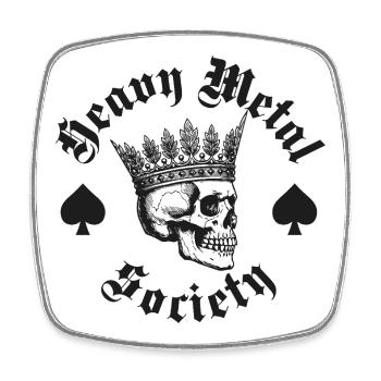 Heavy Metal Society with Crown Skull design - Square fridge magnet - white - Front