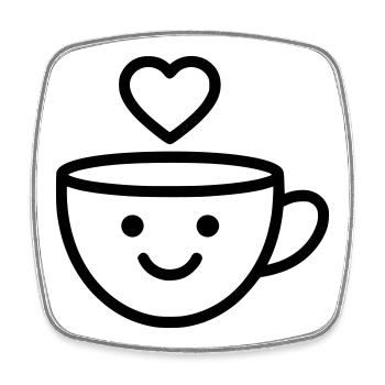 Good morning mug with a heart for you - Square fridge magnet - white - Front