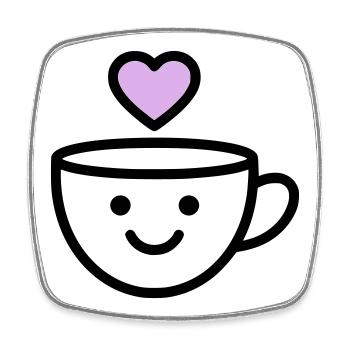 Guten-Morgen-Tasse mit Herz für dich - Viereckiger Kühlschrankmagnet - Weiß - Vorne