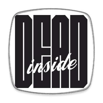 Dead Inside fettes Logo - Viereckiger Kühlschrankmagnet - Weiß - Vorne