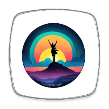 Serenity at sunrise - Square fridge magnet - white - Front