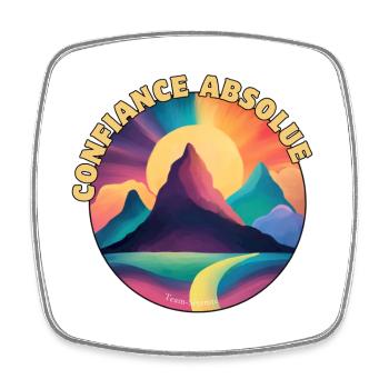 Absolute Trust Regenbogenberge - Viereckiger Kühlschrankmagnet - Weiß - Vorne