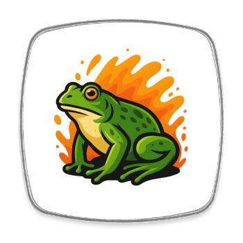 Grenouille Goliath Vert Flamboyant - Magnet carré - blanc - Devant