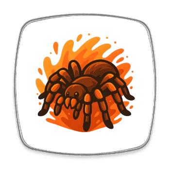 Fiery Goliath Spider - Square fridge magnet - white - Front