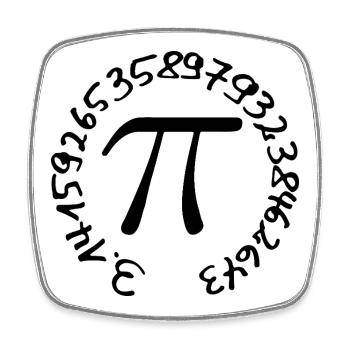Pi - Square fridge magnet - white - Front