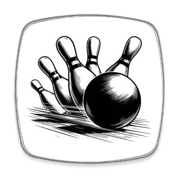Magic Bowling Ball on Course for Victory - Square fridge magnet - white - Front