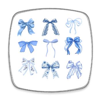 Blue knots - Square fridge magnet - white - Front
