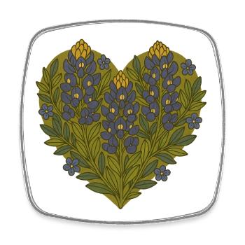 Von Herzen kommende Lupine Floral Texas Bluebonnets - Viereckiger Kühlschrankmagnet - Weiß - Vorne