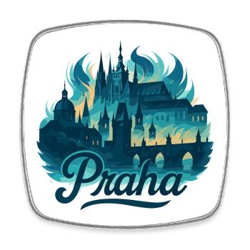Prague Praha Capital Czech Republic Maritime Gift - Square fridge magnet - white - Front