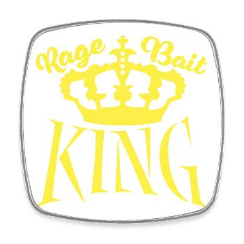 Rage Bait King Provokation Troll Aufmerksamkeit - Viereckiger Kühlschrankmagnet - Weiß - Vorne