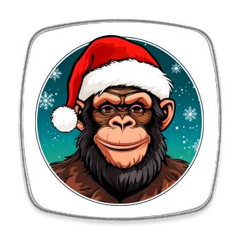 Weihnachten Schimpansen - Viereckiger Kühlschrankmagnet - Weiß - Vorne