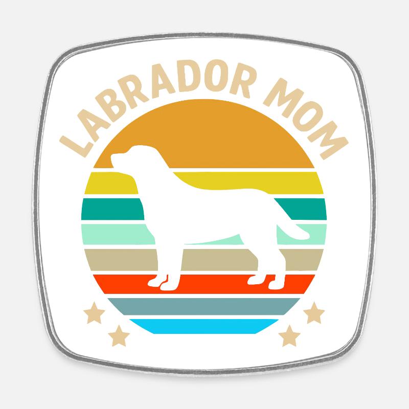 Labrador Mom - Viereckiger Kühlschrankmagnet - Weiß