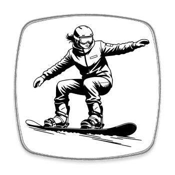 Cool Snowboarder - Snowboard Graphic - Magnet carré - blanc - Devant