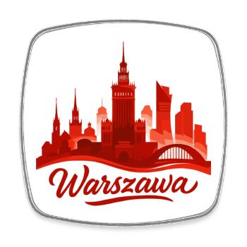 Warsaw Warszawa Capital Poland Red Gift - Square fridge magnet - white - Front