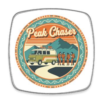 Peak Chaser Retro-Abenteuer - Viereckiger Kühlschrankmagnet - Weiß - Vorne