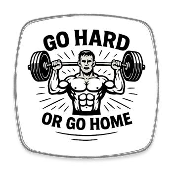 Go Hard Or Go Home Weightlifting - Square fridge magnet - white - Front
