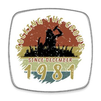 44e anniversaire Faire vibrer la foule SNG 12/1981 - Magnet carré - blanc - Devant