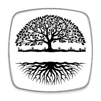 Shade Tree with Text Space and Roots – Grow & - Square fridge magnet - white - Front