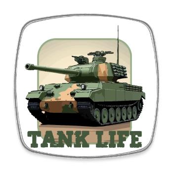 Tank Life Camouflage Tank Graphic - Square fridge magnet - white - Front