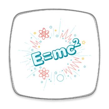 E=mc2 Wissenschaftliche Explosion - Viereckiger Kühlschrankmagnet - Weiß - Vorne