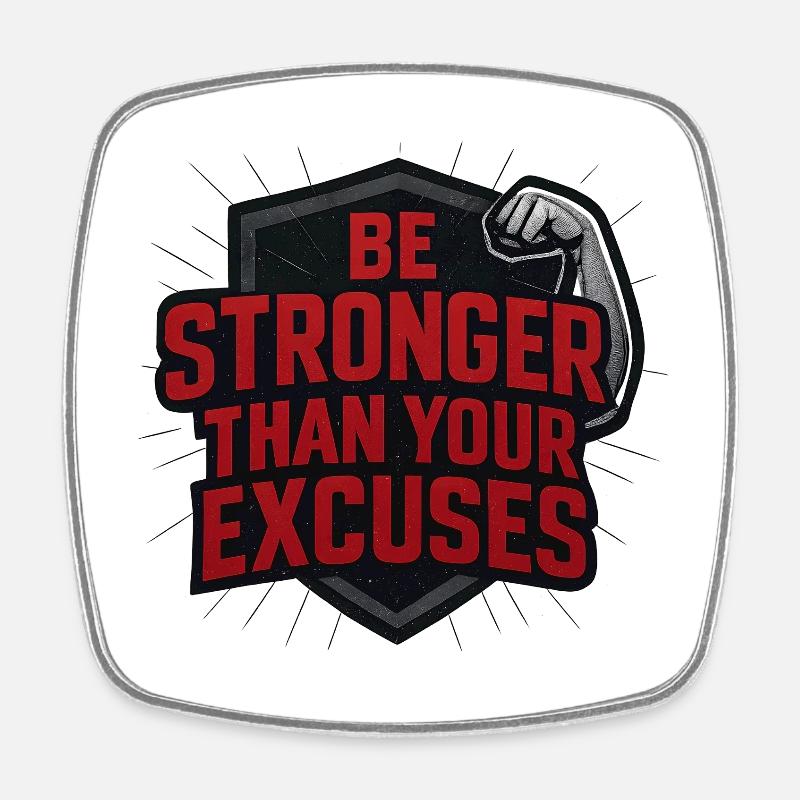 Sois plus fort que tes excuses - Magnet carré - blanc