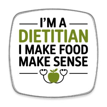 Ernährungsberater I Make Food Make Sense Expert Apparel - Viereckiger Kühlschrankmagnet - Weiß - Vorne