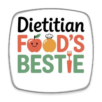 Dietitian Food's Bestie Nutrition Expert  - Square fridge magnet - white - Front
