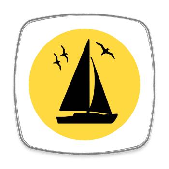 Voile - Magnet carré - blanc - Devant