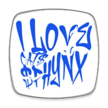 I Love Sphynx Cats Graffiti - Viereckiger Kühlschrankmagnet - Weiß - Vorne