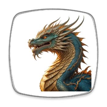 Der Drache - Viereckiger Kühlschrankmagnet - Weiß - Vorne