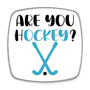Ok Hockey - pun Ok - Square fridge magnet - white - Front