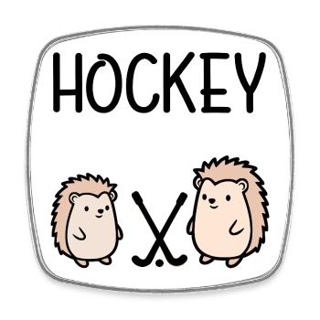 SPORTS DE BALLE HOCKEY HÉRISSONS - Magnet carré - blanc - Devant