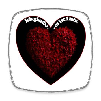 A heart for love made of foliage - Square fridge magnet - white - Front