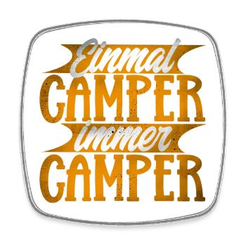 Camping - Viereckiger Kühlschrankmagnet - Weiß - Vorne