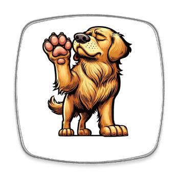 Talk to the Paw Golden Retriever Goldie Goldies - Square fridge magnet - white - Front