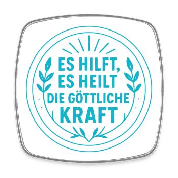 Es hilft, es heilt die göttliche Kraft - Viereckiger Kühlschrankmagnet - Weiß - Vorne