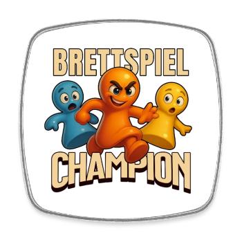 Soirée de jeu Jeu de société Champion Pièces de jeu - Magnet carré - blanc - Devant