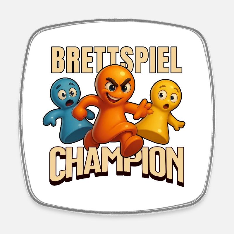 Soirée de jeu Jeu de société Champion Pièces de jeu - Magnet carré - blanc