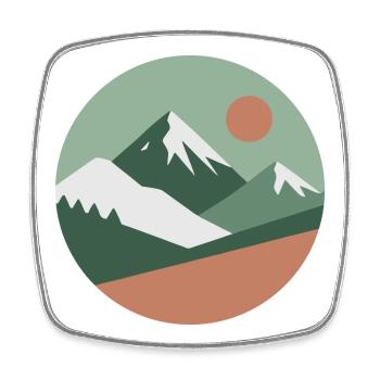 Scandinavian Mountain | Nordic Colors - Square fridge magnet - white - Front