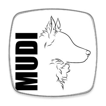 Mudi Profile Chien Chien Wilsigns - Magnet carré - blanc - Devant