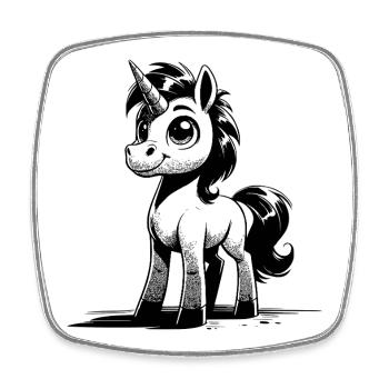 Licorne magique et mignonne qui te sourit - Magnet carré - blanc - Devant